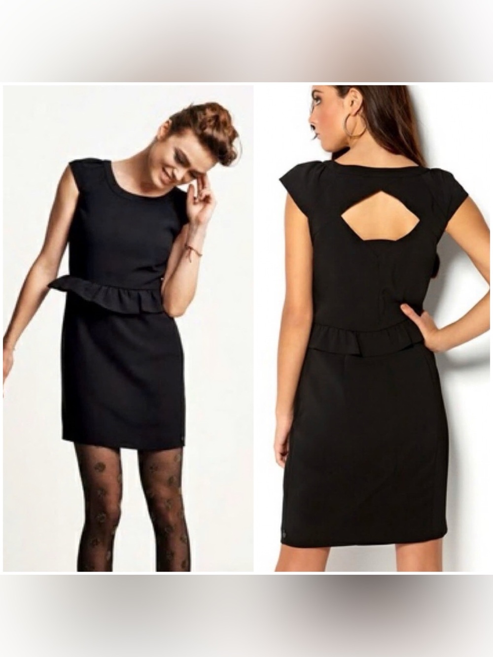 MAISON SCOTCH Chapeau - Black mini dress w/cap sleeves, back cut out. Petite XS